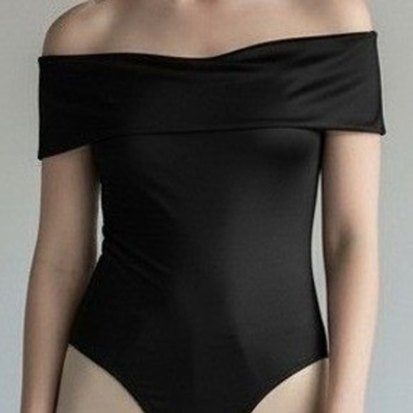 Express Tops - Express Black Cowl Neck Off The Shoulder Thong Bodysuit XS New with Tag 06419308
